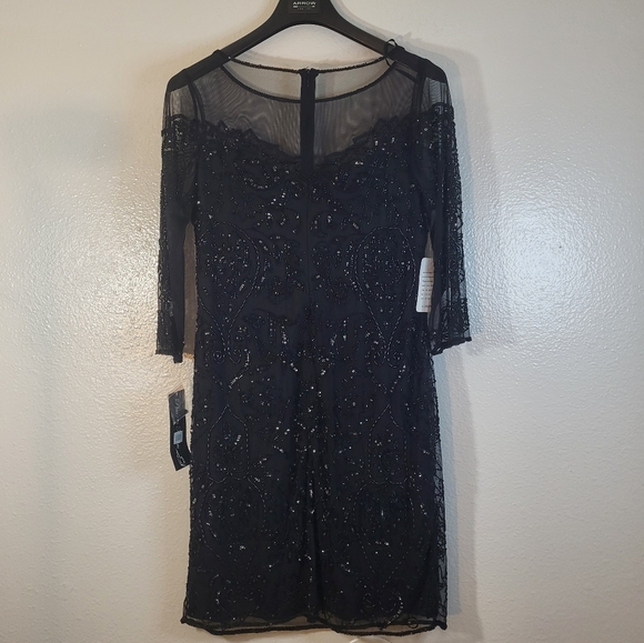 ❤️ Pisarro Nights Beaded Illusion Mesh Sheath Dress - Picture 10 of 10